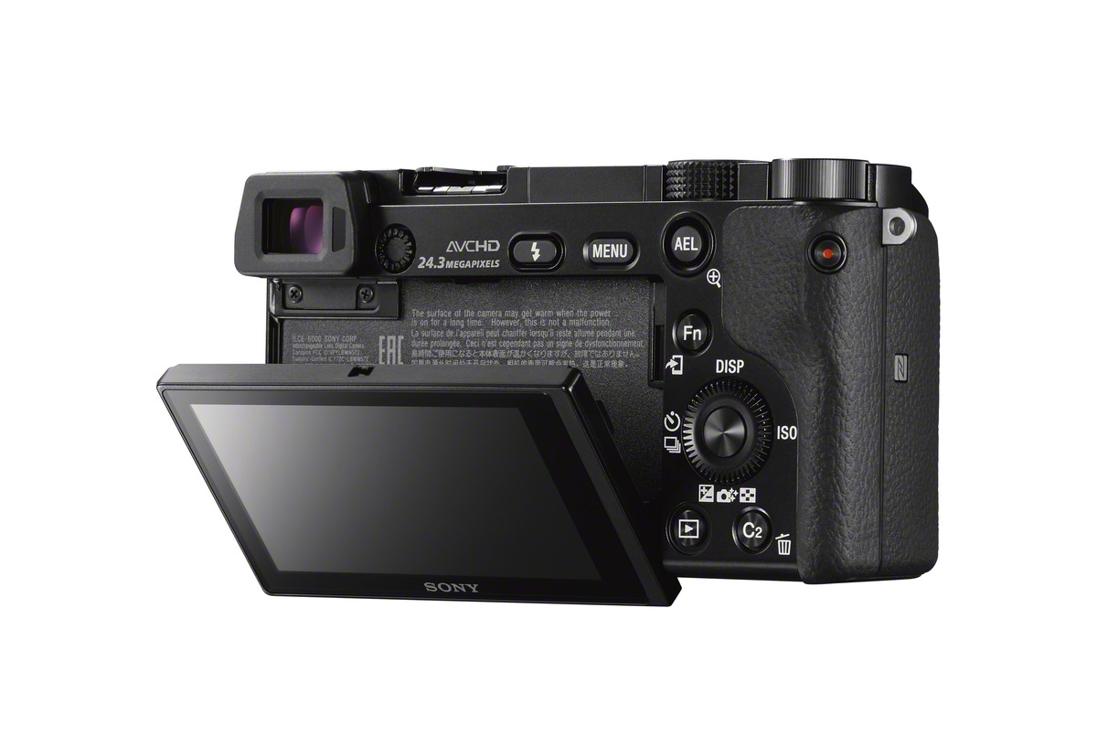 Sony Alpha A6000 Mirrorless Camera - Rear LCD Display - Tilted Down