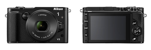 Nikon 1 V3 Flagship Mirrorless Camera - Front & Back